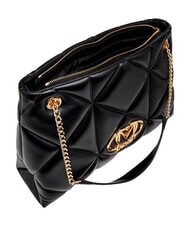 LOVE MOSCHINO EMBOSSED QUILTED Sac bandouli&egrave;re &agrave; double poign&eacute;e Noir - Sacs pour Femme - 7