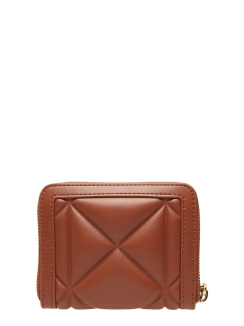 EMBOSSED QUILTED Portefeuille moyen, fermeture &eacute;clair brun - Portefeuilles Femme