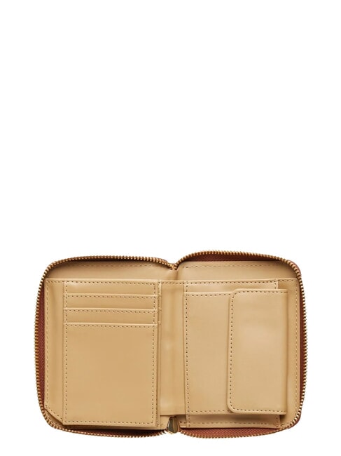 EMBOSSED QUILTED Portefeuille moyen, fermeture &eacute;clair brun - Portefeuilles Femme