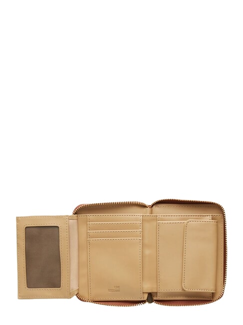 EMBOSSED QUILTED Portefeuille moyen, fermeture &eacute;clair brun - Portefeuilles Femme