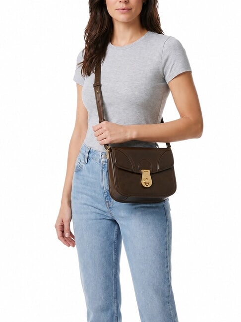 MIA Mini sac bandouli&egrave;re moka &agrave; l'or - Sacs pour Femme