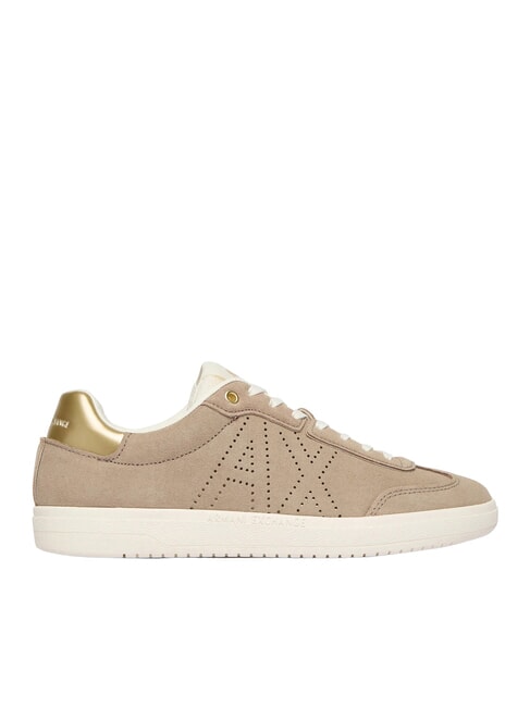 BEA Baskets en cuir sable + or p&acirc;le - Chaussures Femme
