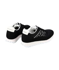 ARMANI EXCHANGE DROP MICROSUEDE Baskets avec logo lat&eacute;ral noir + blanc cass&eacute; - Chaussures Femme - 3