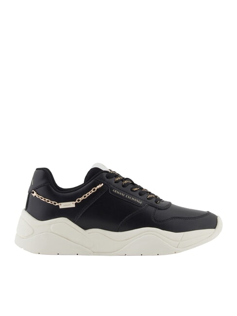 A|X Chain  Baskets en cuir noir+noir - Chaussures Femme