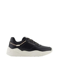 ARMANI EXCHANGE A|X Chain  Baskets en cuir noir+noir - Chaussures Femme - 2
