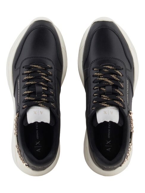 A|X Chain  Baskets en cuir noir+noir - Chaussures Femme
