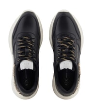 ARMANI EXCHANGE A|X Chain  Baskets en cuir noir+noir - Chaussures Femme - 4