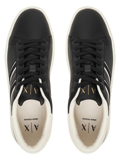 LONDON Baskets noir + blanc cass&eacute; - Chaussures Femme