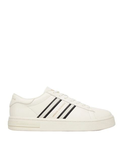 LONDON Baskets blanc cass&eacute; + noir - Chaussures Femme