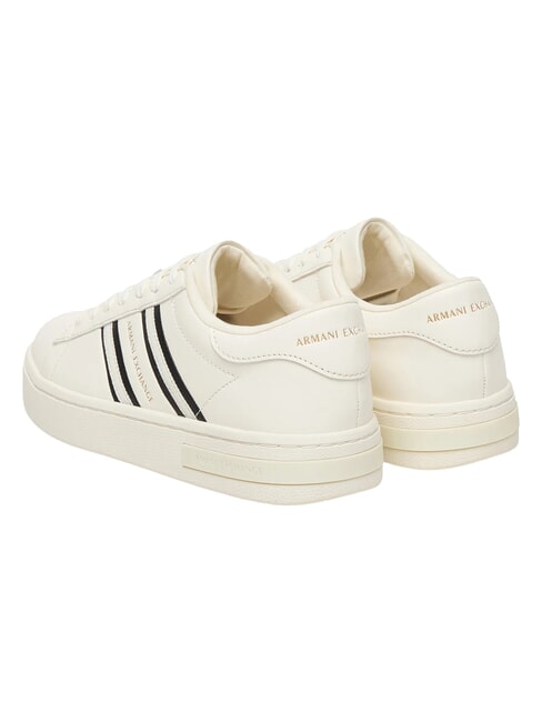 LONDON Baskets blanc cass&eacute; + noir - Chaussures Femme