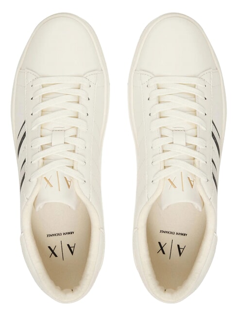 LONDON Baskets blanc cass&eacute; + noir - Chaussures Femme