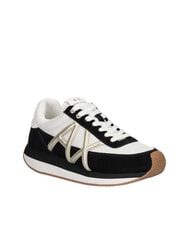 ARMANI EXCHANGE ROYALE SUEDE AIR MESH Baskets noir/or p&acirc;le - Chaussures Femme - 2