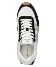 ARMANI EXCHANGE ROYALE SUEDE AIR MESH Baskets noir/or p&acirc;le - Chaussures Femme - 4