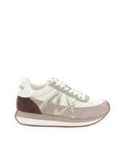 ARMANI EXCHANGE ROYALE SUEDE AIR MESH Baskets sable et blanc cass&eacute; - Chaussures Femme - 2