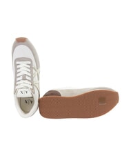 ARMANI EXCHANGE ROYALE SUEDE AIR MESH Baskets sable et blanc cass&eacute; - Chaussures Femme - 4