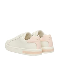 ARMANI EXCHANGE A|X Baskets en cuir blanc cass&eacute; + rose sal&eacute; - Chaussures Femme - 3