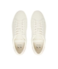 ARMANI EXCHANGE A|X Baskets en cuir blanc cass&eacute; + rose sal&eacute; - Chaussures Femme - 4