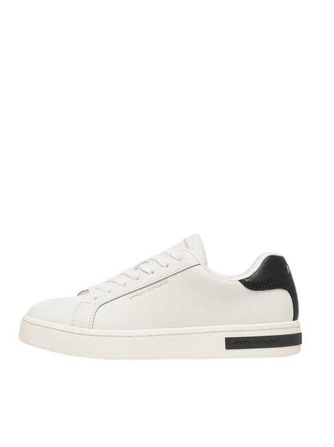 A|X Baskets en cuir blanc cass&eacute; + noir - Chaussures Femme