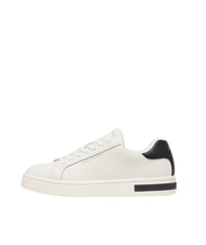 ARMANI EXCHANGE A|X Baskets en cuir blanc cass&eacute; + noir - Chaussures Femme - 2