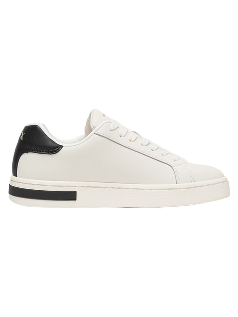 A|X Baskets en cuir blanc cass&eacute; + noir - Chaussures Femme