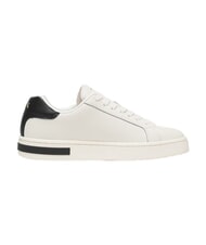 ARMANI EXCHANGE A|X Baskets en cuir blanc cass&eacute; + noir - Chaussures Femme - 3