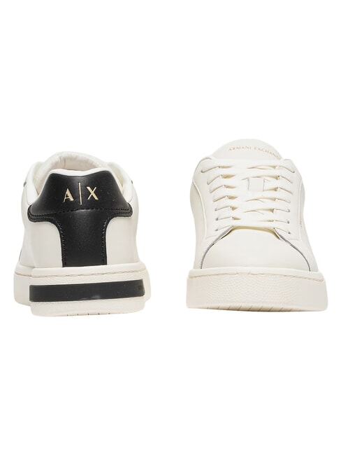 A|X Baskets en cuir blanc cass&eacute; + noir - Chaussures Femme