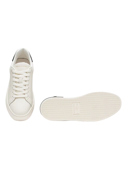 A|X Baskets en cuir blanc cass&eacute; + noir - Chaussures Femme