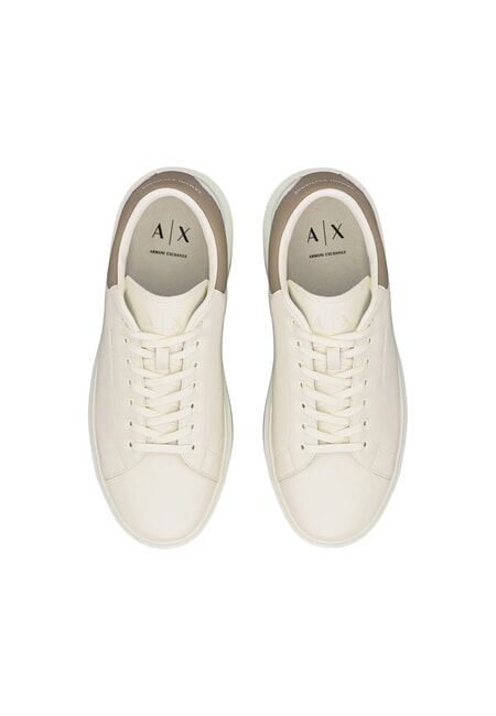 ACTION Baskets en cuir blanc cass&eacute; + scintillement hivernal - Chaussures Homme