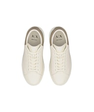 ARMANI EXCHANGE ACTION Baskets en cuir blanc cass&eacute; + scintillement hivernal - Chaussures Homme - 4