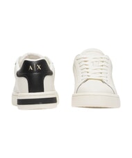 ARMANI EXCHANGE A|X Baskets en cuir blanc cass&eacute; + noir - Chaussures Femme - 4