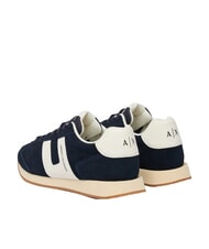 ARMANI EXCHANGE ROUND Baskets en cuir bleu marine fonc&eacute; + blanc cass&eacute; - Chaussures Homme - 3