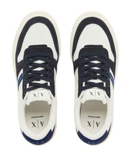 ARMANI EXCHANGE DUCK Baskets en cuir marine fonc&eacute;e + bleu clair + &eacute;teint - Chaussures Homme - 3