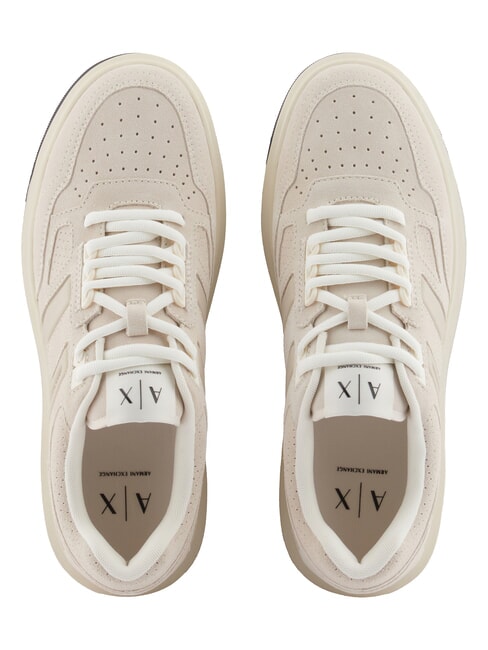VENICE Baskets en cuir blanc cass&eacute; - Chaussures Homme