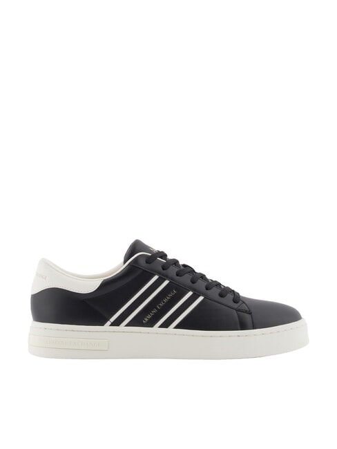 LONDON Baskets noir + blanc cass&eacute; - Chaussures Homme