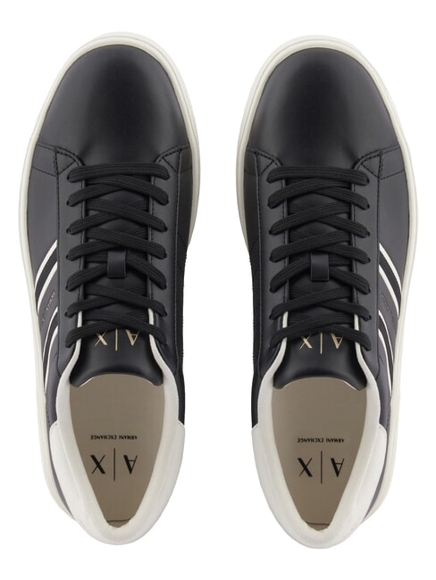 LONDON Baskets noir + blanc cass&eacute; - Chaussures Homme
