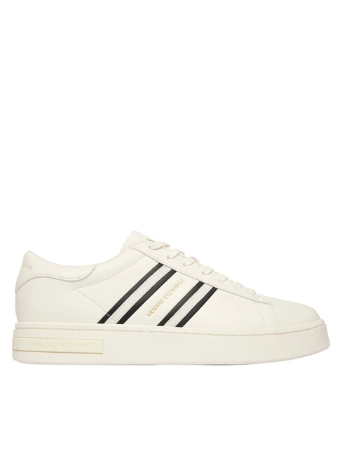 LONDON Baskets blanc cass&eacute; + noir - Chaussures Homme