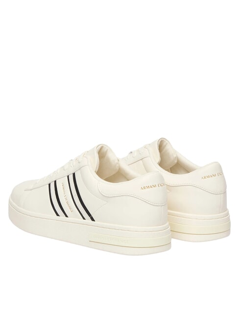 LONDON Baskets blanc cass&eacute; + noir - Chaussures Homme