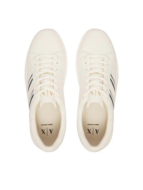 LONDON Baskets blanc cass&eacute; + noir - Chaussures Homme