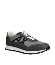 ARMANI EXCHANGE DROP MICROSUEDE Baskets avec logo contrast&eacute; gris anthracite + gris neutre - Chaussures Homme - 2