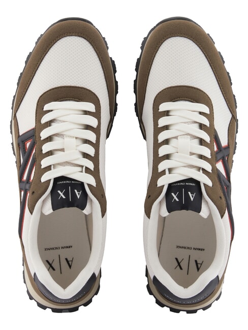 DROP MICROSUEDE Baskets avec logo contrast&eacute; musc + blanc cass&eacute; - Chaussures Homme