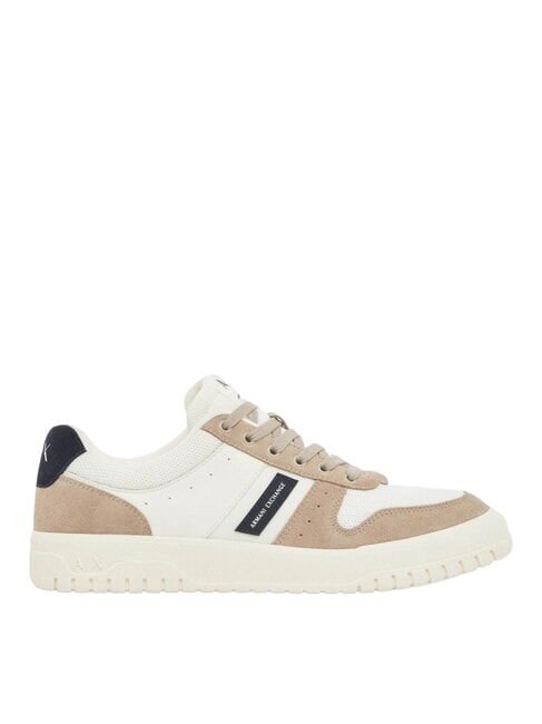 DUCK Baskets en cuir terre + bleu marine fonc&eacute; + blanc cass&eacute; - Chaussures Homme