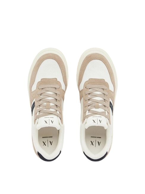 DUCK Baskets en cuir terre + bleu marine fonc&eacute; + blanc cass&eacute; - Chaussures Homme