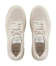 ARMANI EXCHANGE VENICE Baskets en cuir blanc cass&eacute; - Chaussures Homme - 4