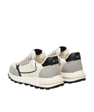 ARMANI EXCHANGE DUSSELDORF Baskets blanc cass&eacute; + gris - Chaussures Homme - 3