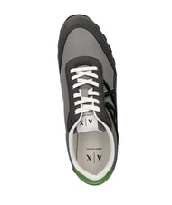 ARMANI EXCHANGE DROP MICROSUEDE Baskets avec logo contrast&eacute; gris anthracite + gris neutre - Chaussures Homme - 4