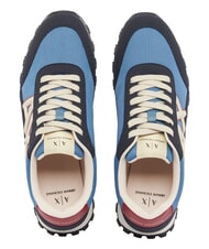 ARMANI EXCHANGE DROP MICROSUEDE Baskets avec logo contrast&eacute; marine fonc&eacute; + bleu de Chine - Chaussures Homme - 3