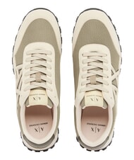 ARMANI EXCHANGE DROP MICROSUEDE Baskets avec logo contrast&eacute; cr&egrave;me + pointe d'hiver - Chaussures Homme - 4
