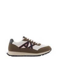 ARMANI EXCHANGE DROP MICROSUEDE Baskets avec logo contrast&eacute; musc + blanc cass&eacute; - Chaussures Homme - 2