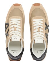 ARMANI EXCHANGE ROYALE SUEDE AIR MESH Baskets en cuir avec logo AX &acirc;me + noir - Chaussures Homme - 4