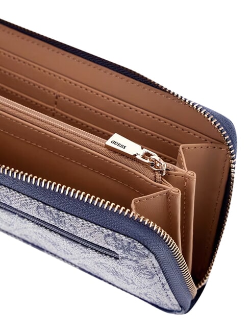 LINDSEY Grand portefeuille zipp&eacute; logo en ardoise - Portefeuilles Femme
